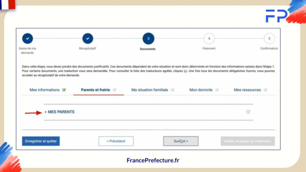 Documents sur vos parents Naturalisation en ligne