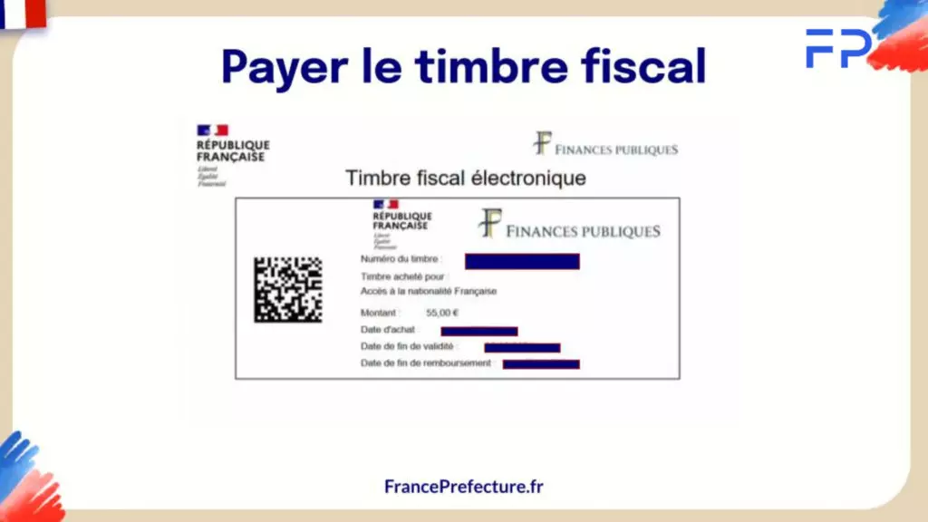 timbre fiscal &eacute;lectronique de 55 &euro; est obligatoire pour valider votre demande de naturalisation en ligne